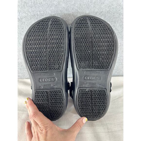 Crocs Literide Women sz 10 mens 8 Slip Resistant No Marking Work Clogs w Straps - Picture 8 of 11